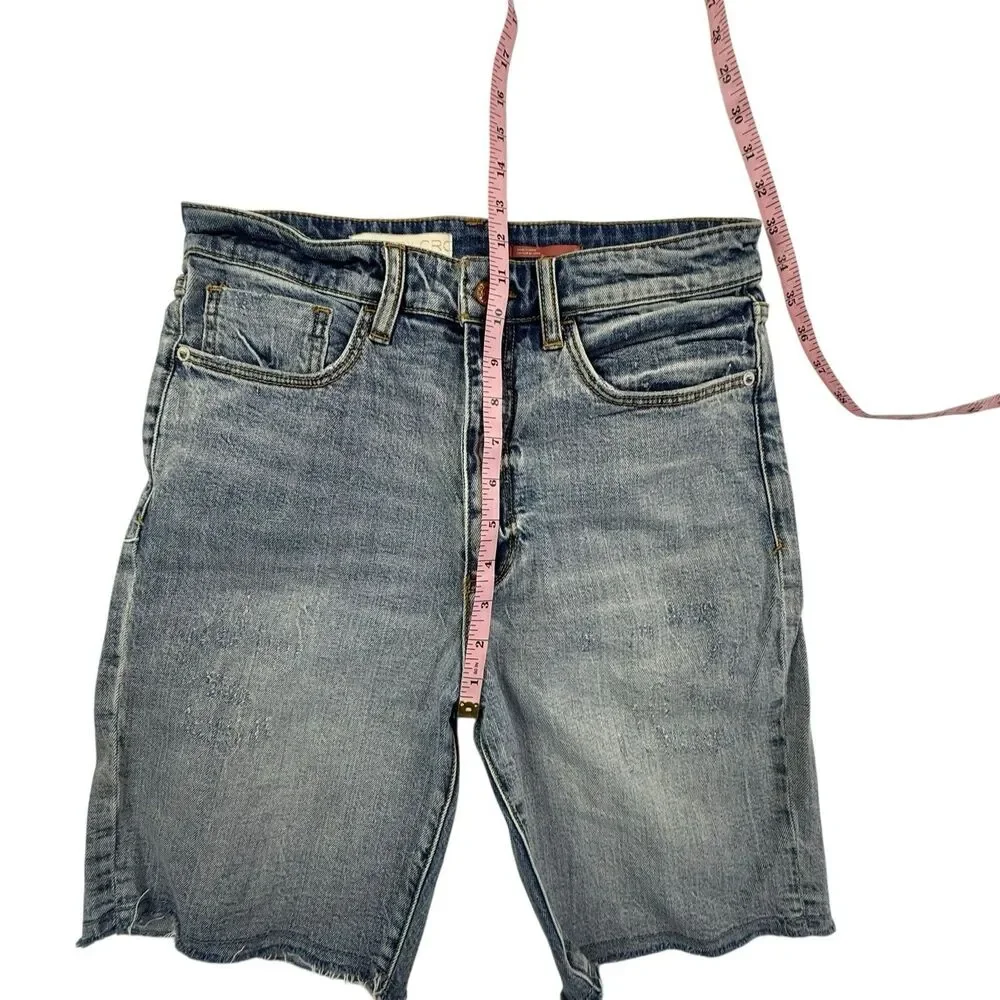 Pilcro Anthropologie Bermuda Jean Shorts Women Size 25 High Rise Acid Wash - Picture 13 of 14